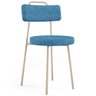 Cadeira Decorativa Estofada para Sala de Jantar Barcelona Arena L02 Linho Azul - Lyam - 1