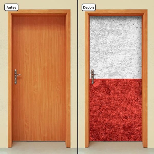 Adesivo Decorativo de Porta - Bandeira Polônia - 1902cnpt - 1