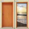 Adesivo Decorativo de Porta - Pôr do Sol - Praia - 1960cnpt - 1