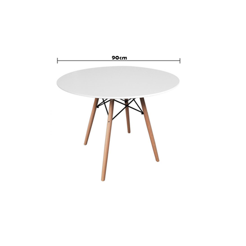 Mesa de Jantar Redonda Eames Eiffel 90cm Branca