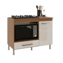 Ver imagem 2 de Balcão Modulado para Forno e Cooktop 105cm 1 Porta 1 Gaveta Madrid Fidelitá Freijó/off-white