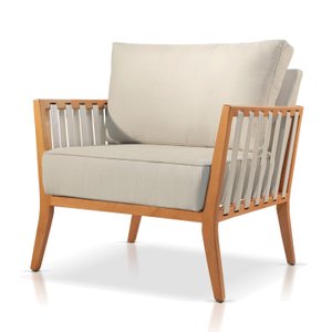 Poltrona Jade Linho Agarb Decor:linho Bege Claro