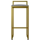 Ver imagem 6 de Kit 04 Banquetas Alta Para Cozinha Sala De Jantar Hanna L02 Dourado Linho Cinza Escuro - Lyam Decor