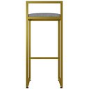 Ver mais imagens de Kit 04 Banquetas Alta Para Cozinha Sala De Jantar Hanna L02 Dourado Linho Cinza Escuro - Lyam Decor