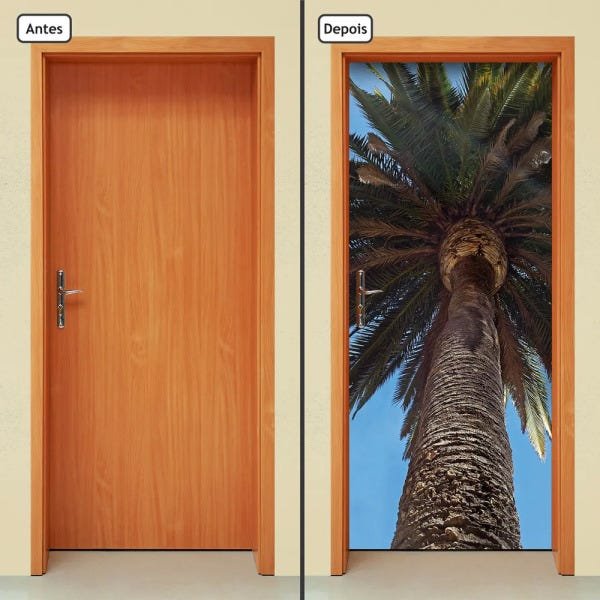 Adesivo Decorativo de Porta - Coqueiro - 533cnpt - 1