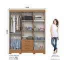 Ver imagem 3 de Guarda Roupa Casal 6 Portas 3 Gavetas Cinamomo Mentor Marrom