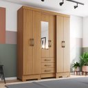 Ver imagem 1 de Guarda Roupa Casal 6 Portas 3 Gavetas Cinamomo Mentor Marrom
