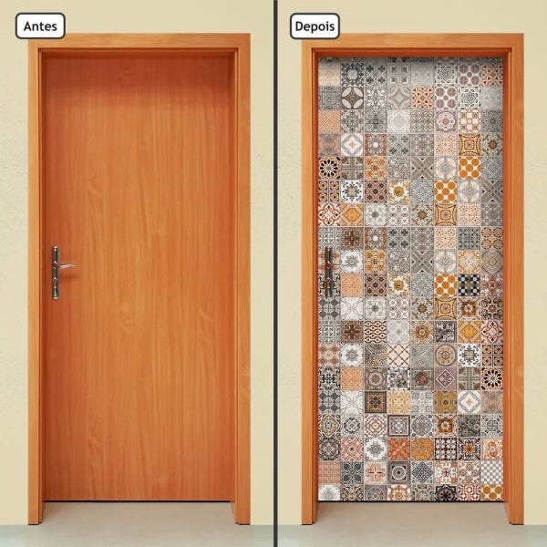 Adesivo Decorativo de Porta - Azulejos - 1253cnpt - 1