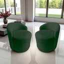 Ver mais imagens de Kit 2 Poltronas Decorativa Yara Orgânica Suede Verde