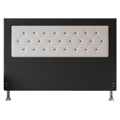 Cabeceira King 1,95m Havana Suede Preto com Corino Branco - Pallazio
