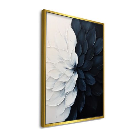 Quadro Pintura Dualidade: Moldura Dourada/ 40x60