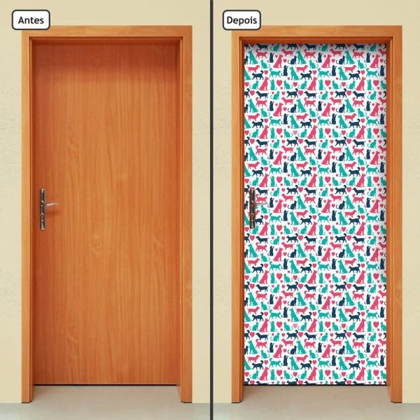 Adesivo Decorativo de Porta - Pet Shop - Animais - 721cnpt - 1