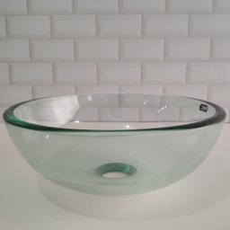 Cuba de Vidro Verde para Banheiro Lavabo Redondo Cuba de Apoio 30cm - 2