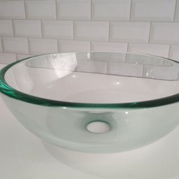 Cuba de Vidro Verde para Banheiro Lavabo Redondo Cuba de Apoio 30cm - 6