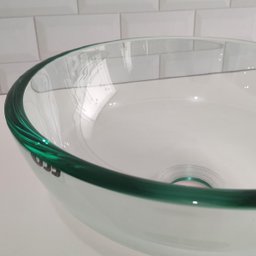 Cuba de Vidro Verde para Banheiro Lavabo Redondo Cuba de Apoio 30cm - 4