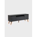 Ver imagem 5 de Rack para TV com Prateleira 150cm Retro MDF Grafite Dallas - On Móveis