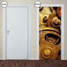 Adesivo Decorativo de Porta - Engrenagens - 052pt - 1