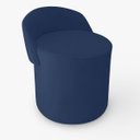 Ver imagem 2 de Puff Banco Orgânico Encosto Redondo Sala Estar Quarto Suede:Azul Marinho