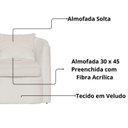 Ver imagem 5 de Poltrona Decorativa Sala Recepção Escritório Veludo Alana Cor:bege
