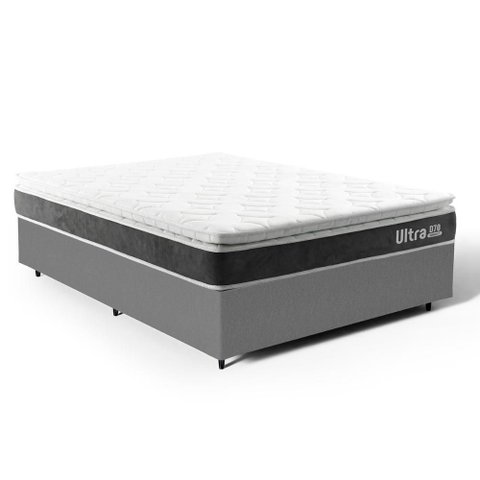 Cama Box com Colchão de Espuma D70 Pillow Top Ortopédico Ultra D70 Casal 138cm