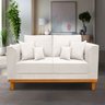 SOFA 2 LUGARES base em madeira lateral  courvim Tefi estofados bege - 2