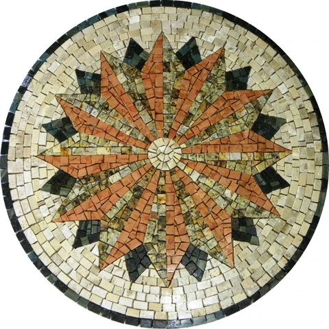 Rosa Dos Ventos em Mosaico Rosa do Engenho 80cm