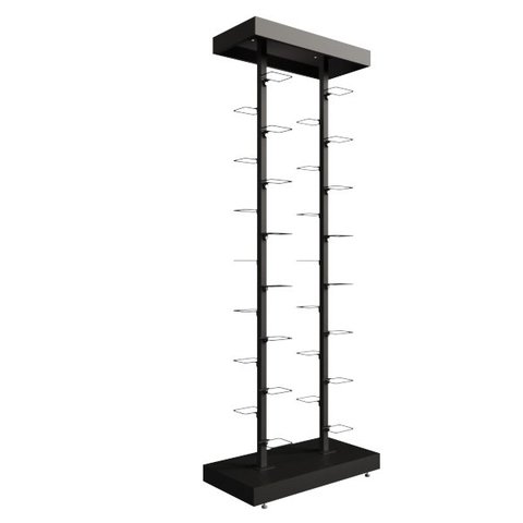 Kit Expositor de Calçados com 2 Coluna e 30 Suportes Aramados Screw Comac Preto