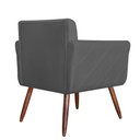 Ver imagem 4 de Poltrona Cadeira Isabella Decorativa Estofada Pés Palito Suede Cinza - Incasa Decor
