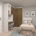 Ver imagem 1 de Guarda Roupa Dormitório Modulado Alpes Solteiro Canto c/ Bancada de Estudo - Roupeiro Luciane M04:Av