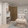 Guarda Roupa Dormitório Modulado Alpes Solteiro Canto c/ Bancada de Estudo - Roupeiro Luciane M04:Av - 1