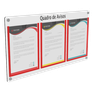 Quadro de Avisos em MDF 3 Folhas Colorido - Vermelho Brilhante - 1