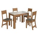 Ver imagem 2 de Conjunto Mesa de Jantar 108cm com 4 Cadeiras Multimóveis Cr50204 Freijó/off White/cacau