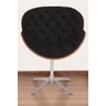 Poltrona Decorativa Bella Laminada Pé Giratório de Alumínio Capitonê Cor:preto - 2