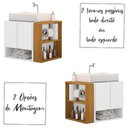 Ver imagem 5 de Gabinete Troia com Espelheira Cuba Dalla Branca e Papeleira Branco/naturale