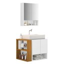 Ver imagem 1 de Gabinete Troia com Espelheira Cuba Dalla Branca e Papeleira Branco/naturale