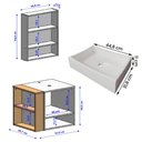 Ver imagem 4 de Gabinete Troia com Espelheira Cuba Dalla Branca e Papeleira Branco/naturale