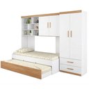 Ver imagem 1 de Quarto Infantil Chiara com Cama Auxiliar Branco Carvalho - Phoenix Baby