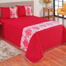 Cobre Leito Queen Matelado Ultrassônico 3 Peças Damasco - Vermelho - Vermelho - 1