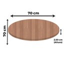 Ver imagem 2 de Mesa Ômega Ferro Preto 74 Cm (alt) Base em X Tampo Mdp Redondo 70 Cm (larg) X 2,50 Cm (alt) Noce