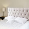 Cabeceira Painel Capitonê Luna Suede Liso Bege Cama Casal - 4