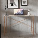 Ver imagem 1 de Escrivaninha Steel 76 cm Estilo Industrial com Pés em Aço Cobre/Off White