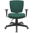 Ver imagem 3 de Cadeira de Escritório Executiva Office Base Giratória Preto Baixa Flexi P03 Poliéster Verde - Lyam L