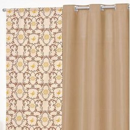 Cortina Microfibra com Rústico Estampado 2,00m x 1,70m Gênova - Cáqui - Cáqui - 2