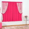 Cortina Tecido Microfibra com Voil 2,00m x 1,70m Daniela - Pink - Pink - 1