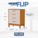 Ver imagem 7 de Jogo de Quarto Infantil Flip Guarda Roupa 3 Portas e Cômoda 4 Gavetas Areia Fosco/savana - Reller M
