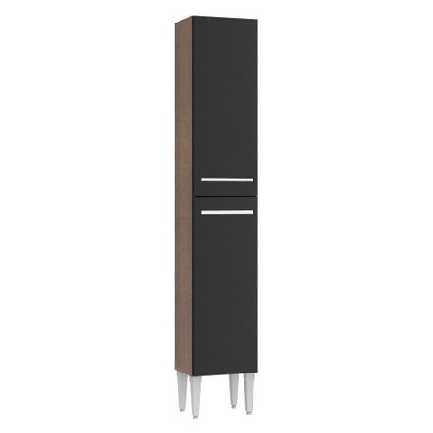 Paneleiro Madesa Emilly 2 Portas Rustic/Preto Cor:Rustic/Preto