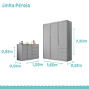 Ver imagem 5 de Conjunto Infantil Roupeiro e Comoda Perola Mdf Cinza