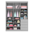 Ver imagem 3 de Conjunto Infantil Roupeiro e Comoda Perola Mdf Cinza