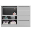 Ver imagem 2 de Conjunto Infantil Roupeiro e Comoda Perola Mdf Cinza