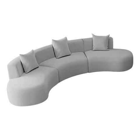 Kit Sofá Modular 4 Lugares Moderno Curvo Orgânico Duna Linho